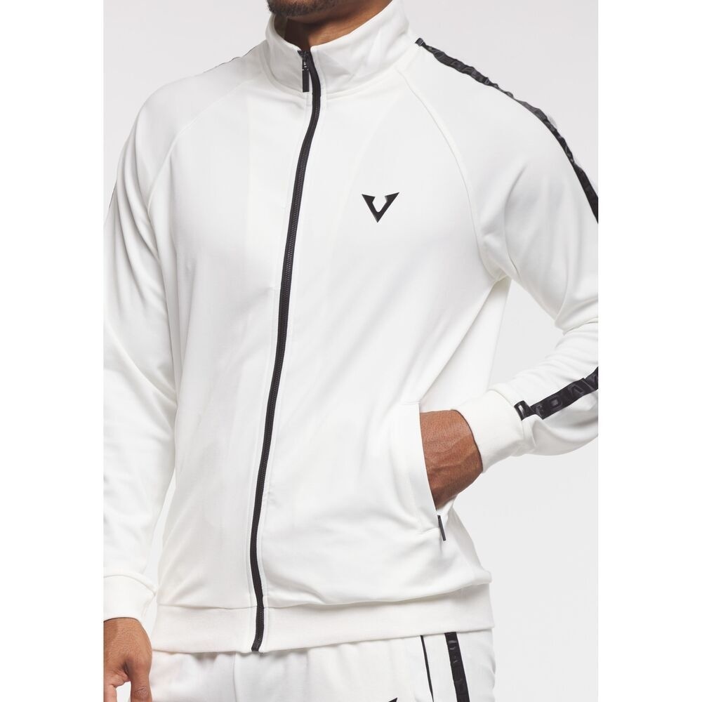 NWT Vibora Mens White Zip Up High Collar Logo Track Jacket Size XL